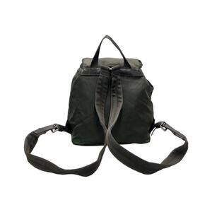 Prada Tessuto leather backpack nylon Vela trim Green